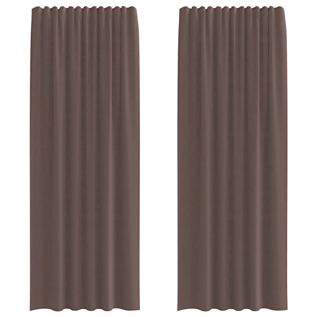 Tende in Voile con Linguetta 2 pz Marrone
