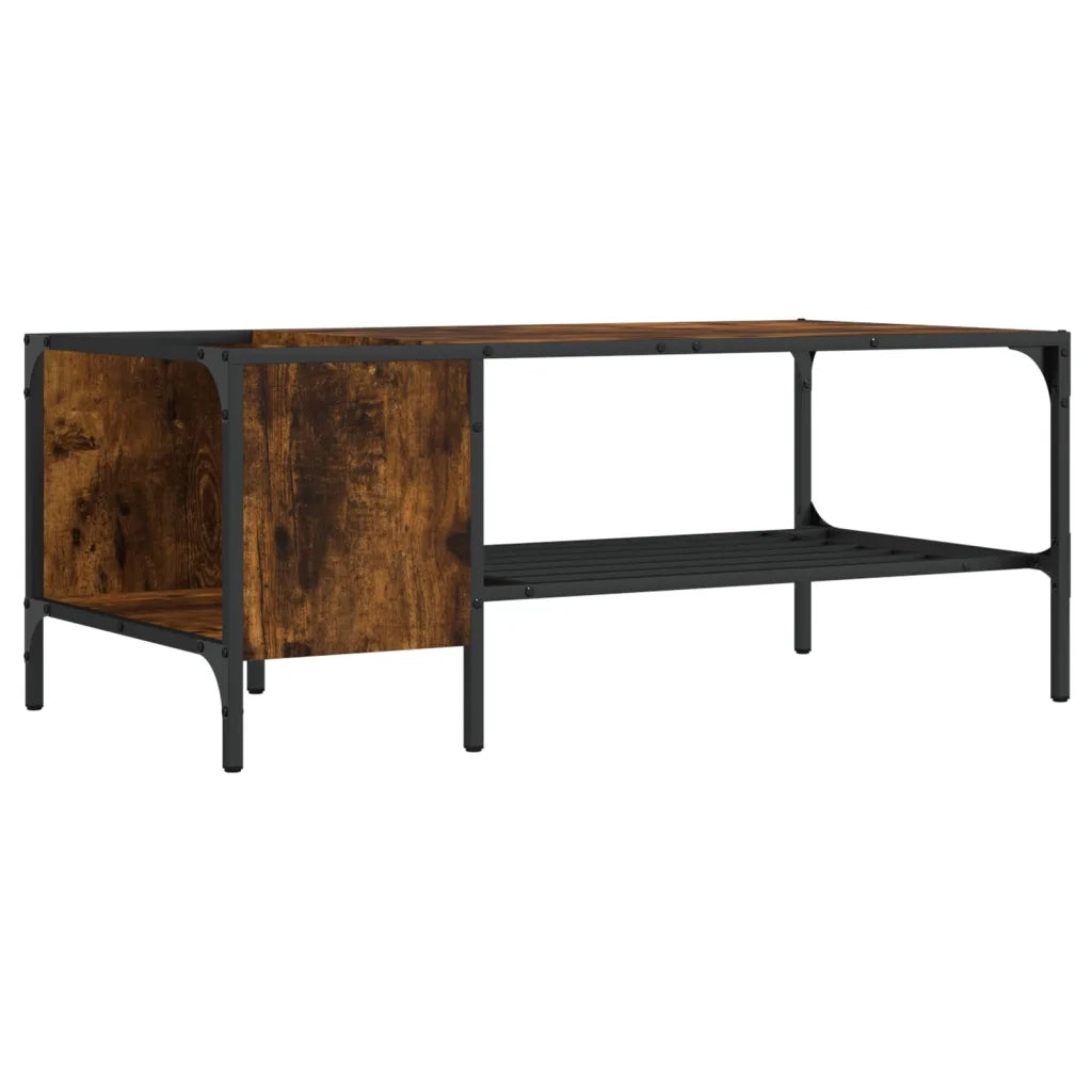 Tavolino salotto | Tavolino da caff¨¨ | Tavolino da Soggiorno Ripiano Rovere Fumo 100x51x40cm Multistrato