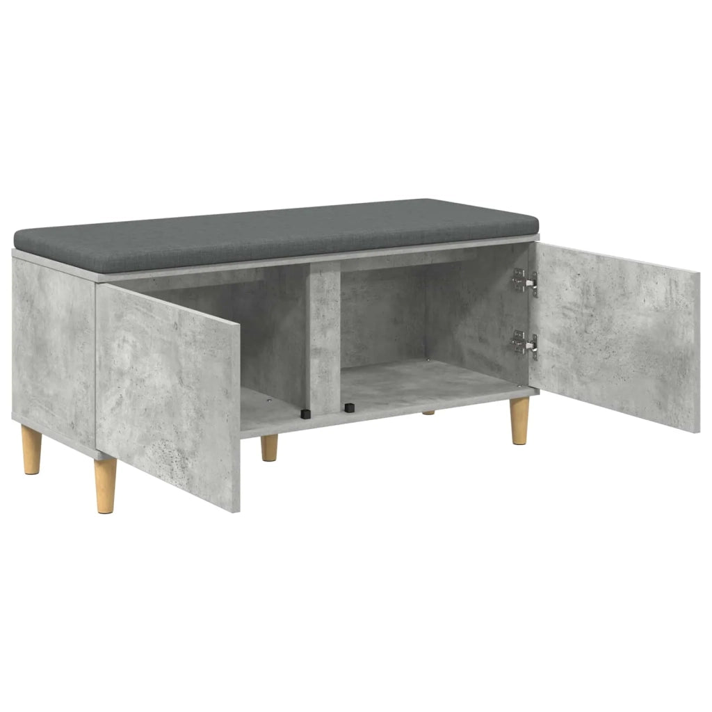 Panca per ingresso con cuscino Grigio Cemento 100 x 38 x 46 cm 891539