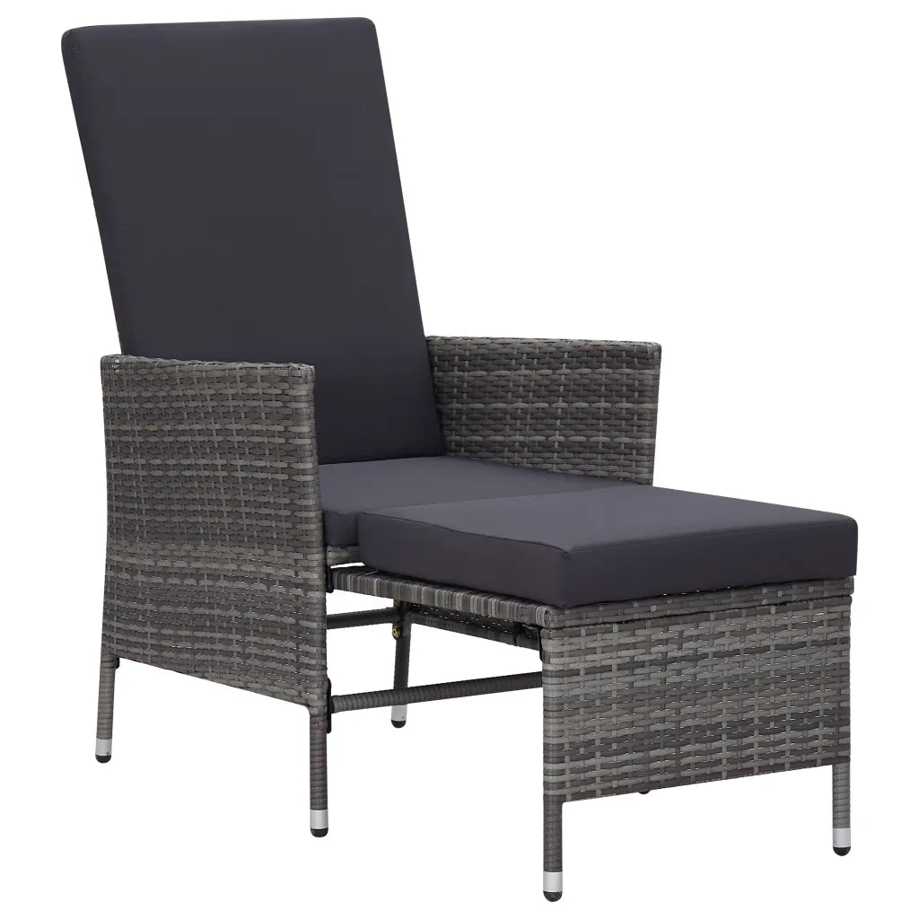 Set Divani da Giardino 2 pz con Cuscini in Polyrattan Grigio 310233