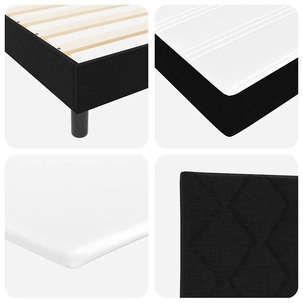 Letto a molle con testiera Nero 90 x 190 cm Tessuto 3338729