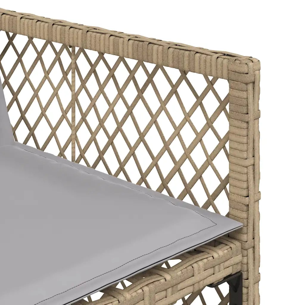 Set da Pranzo da Giardino 9 pz con Cuscini Beige in Polyrattan 3210780