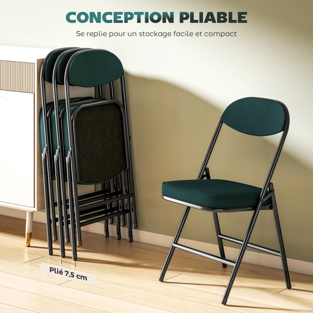 Sedia da pranzo imbottita pieghevole ¨C zephmum ¨C velluto blu