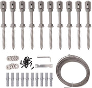 Sostegno per piante in acciaio inox con design flessibile - Montaggio su parete - Incluso materiale di fissaggio - 12 m di filo di acciaio - Sostegno per piante