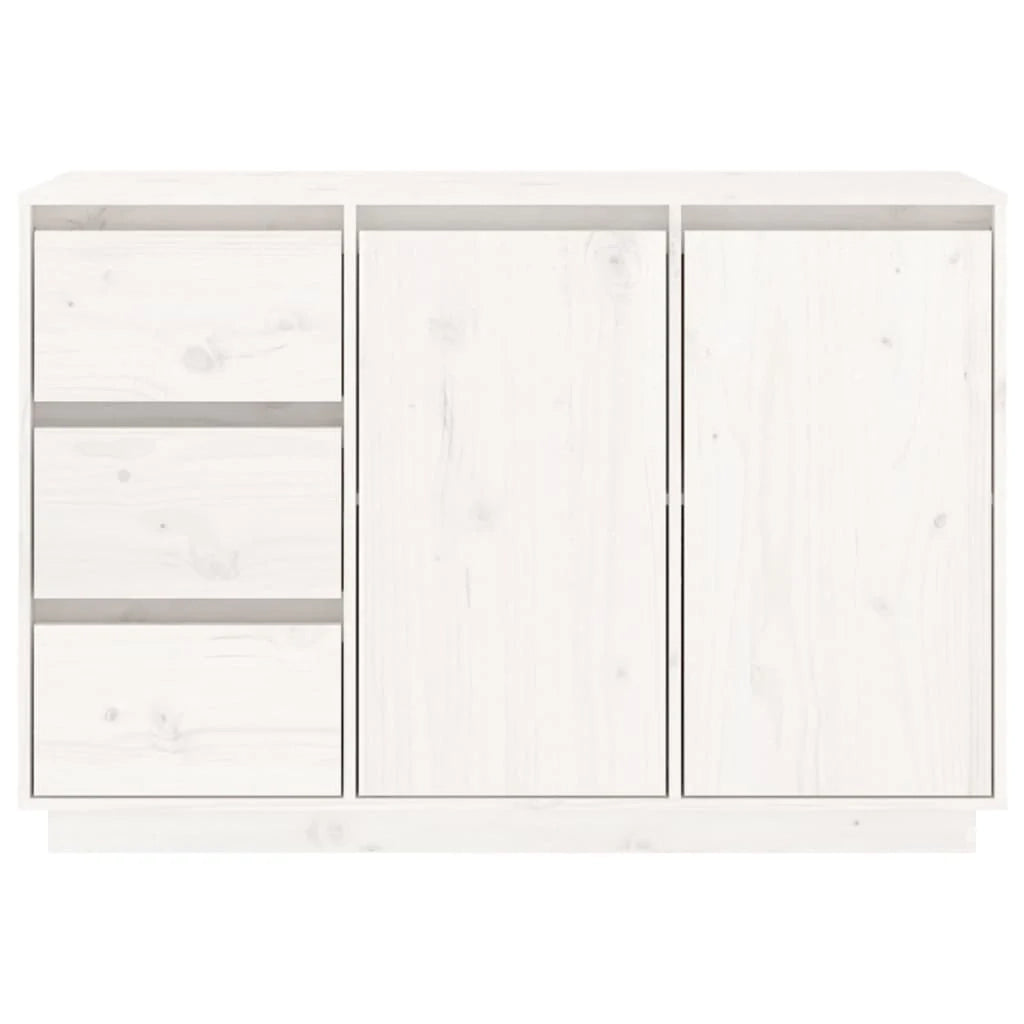 Buffet credenza cassettiera armadio mobile contenitore organizer per cucina soggiorno salotto 111 x 34 x 75 cm legno massello di pino bianco 02_0030203