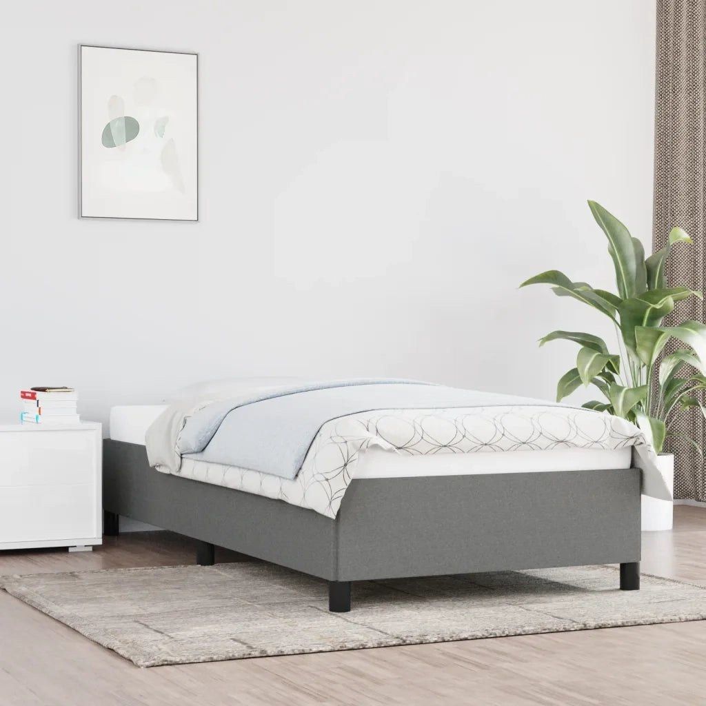 Letto singolo | Letto per adulti | Giroletto senza Materasso Grigio Scuro 90x190 cm Tessuto