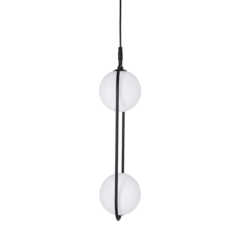 Lampada a sospensione Candellux Cordel 2xG9 nero/bianco