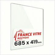 685 x 419 x 4 mm - Vetro per stufa a legna - vetro camino di ricambio - vetro per caminetto resistente al fuoco - France Vitre