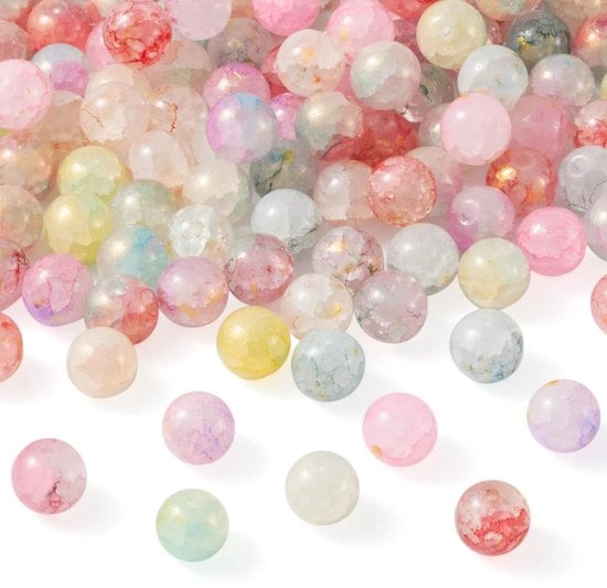 Sieradura con Vetro Crackle Colorato - 10mm - Ideale per Progetti Creativi - Sieradura con Vetro Decorato - Adatto per Artigianato DIY - 2...
