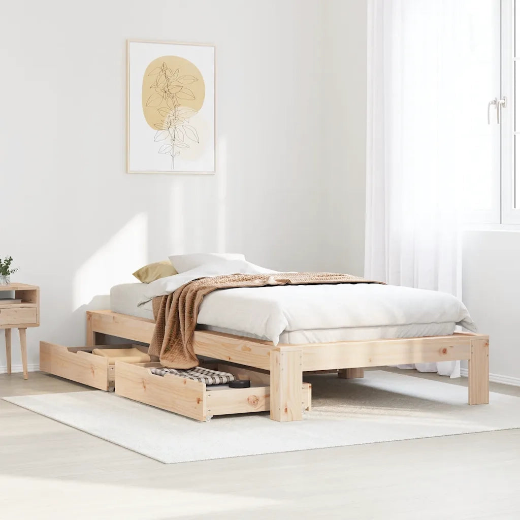 Giroletto senza Materasso-Struttura Letto 75x190 cm in Legno Massello di Pino 822233