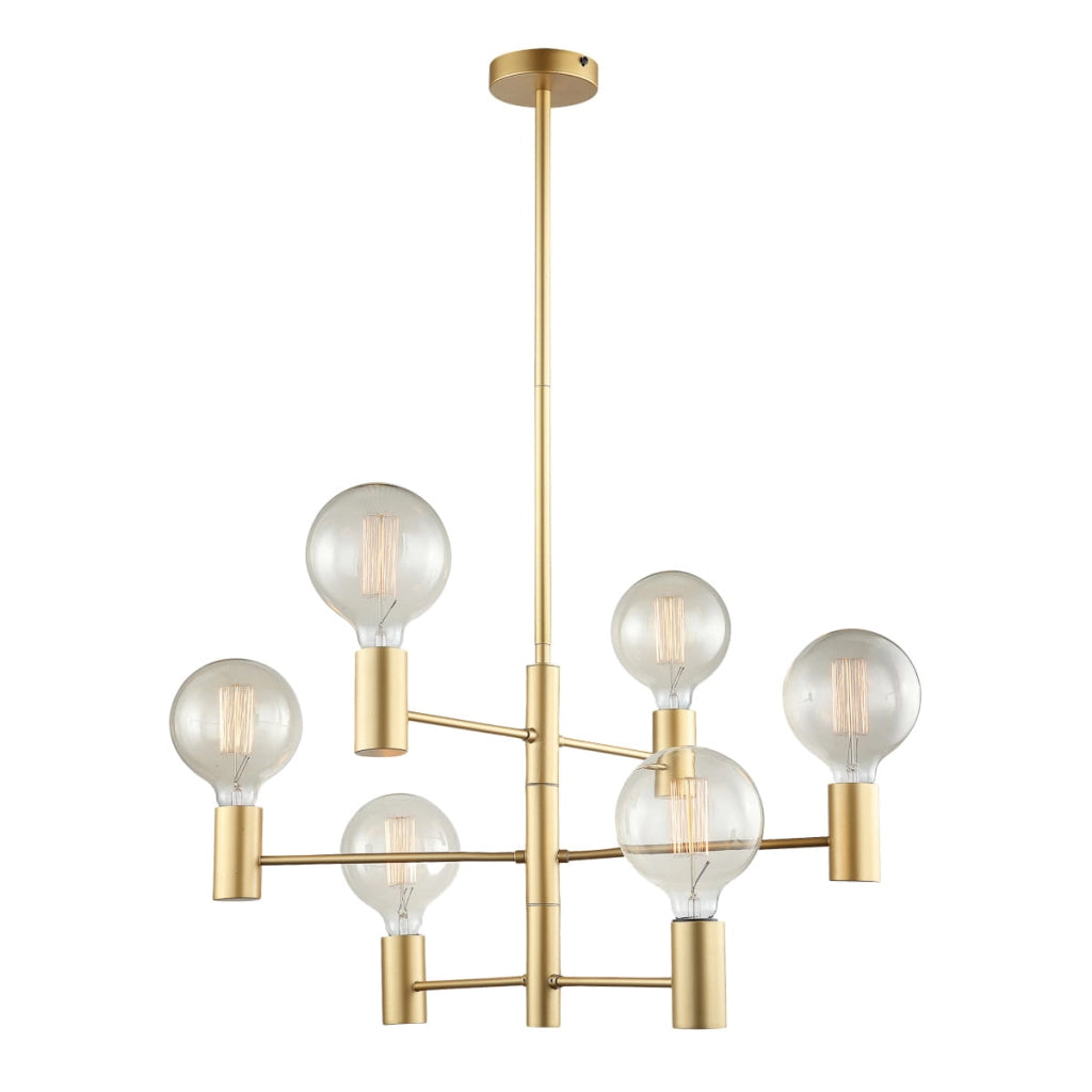 Lampadario Italux Veva nero ottone 6xE27 MDM3339/6GD
