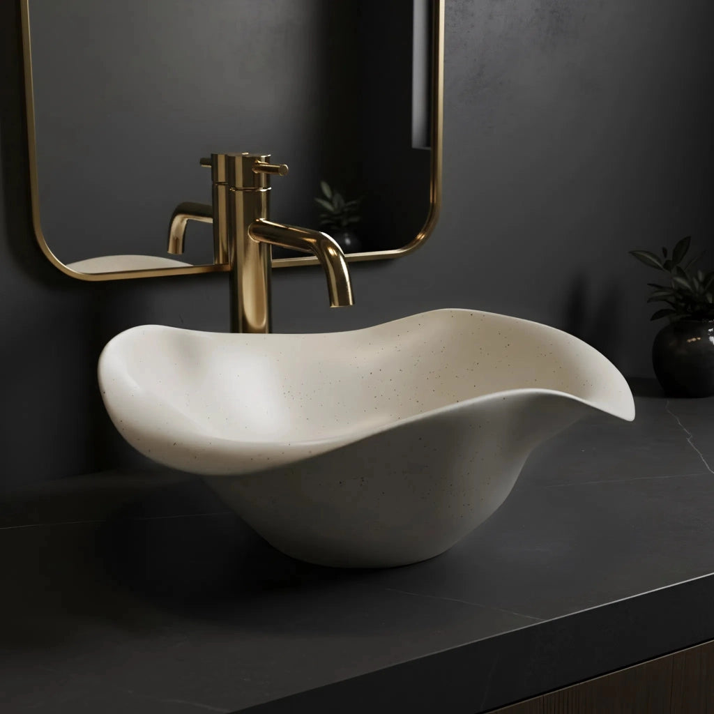 Lavabo Da Appoggio In Ceramica Rea Hm-35b Handmade Art