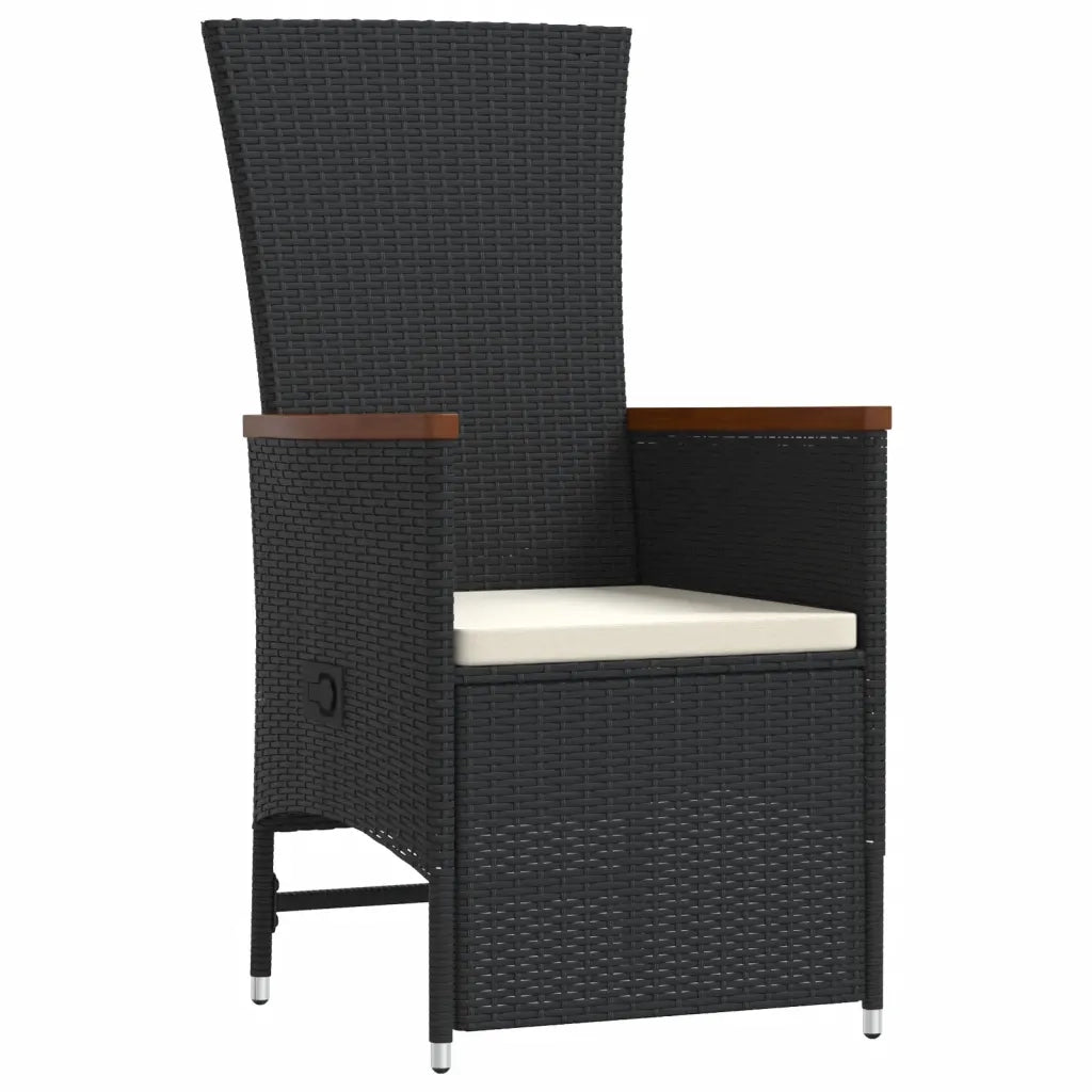 Set da Pranzo da Giardino 11 pz con Cuscini in Polyrattan Nero 3277530