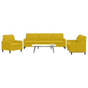 Set di Divani 3 pz con Cuscini giallo in Velluto 3278437