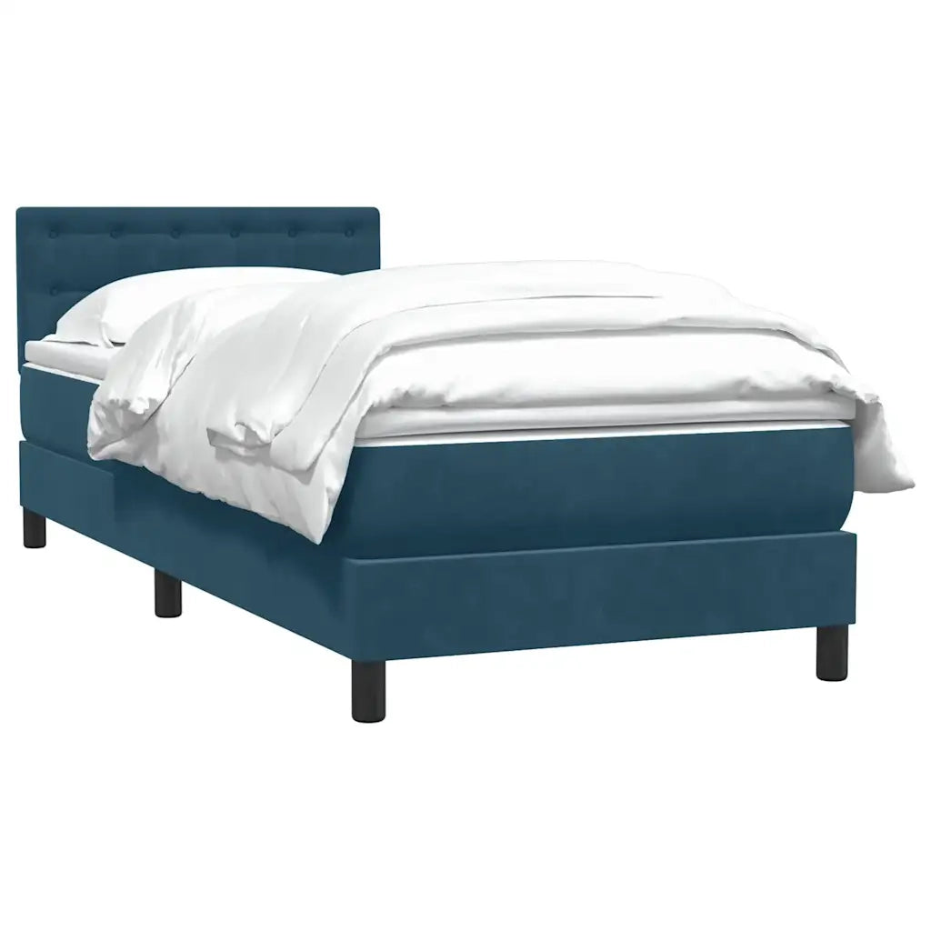 Giroletto a Molle con Materasso Blu Scuro 80x220 cm Velluto 3316621