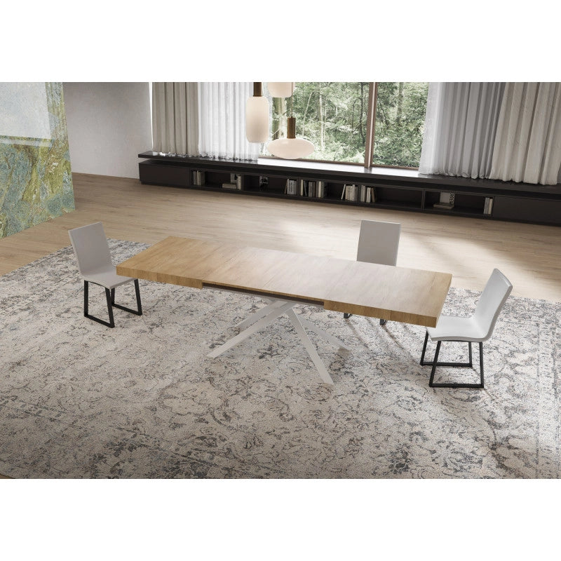 Tavolo allungabile 160/264x90 cm Niket telaio Bianche - Noce