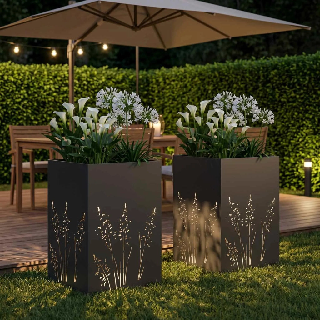 Vaso da giardino 2 pz Nero 50 x 50 x 75 cm 8005765