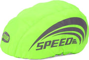 Set di 2 caschi per bicicletta impermeabili, caschi per bicicletta riflettenti, con spille regolabili, cappucci per la polvere, caschi per bicicletta da pioggia, adatti a bambini e adulti, alta visibilità, Verde Fluorescente 1.
