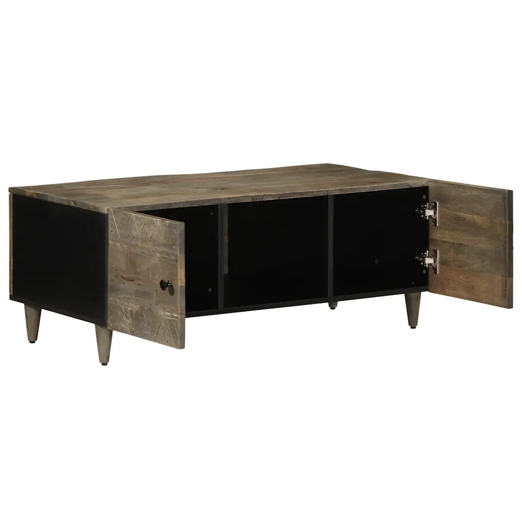 Tavolino Grigio Chiaro 100x54x40cm in Legno Massello di Mango 4017804
