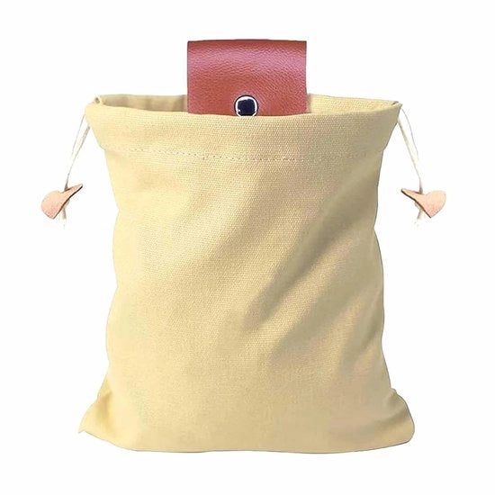 Tas da Caccia in Canapa Durevole - Borsa da Foraggiamento Opportuna - Tas da Campeggio - Tas da Bushcraft - Tas in Canapa - Cinturino in Pelle con Tessuto in Canapa Durevole