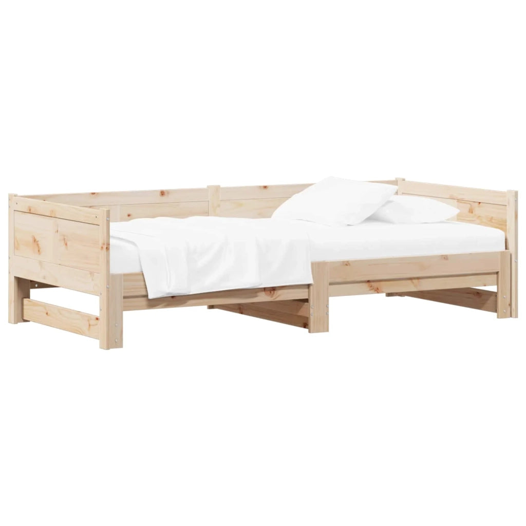 Letto matrimoniale | Letto per adulti | Letto Giorno Estraibile Naturale 180 x 200 cm Pino massello