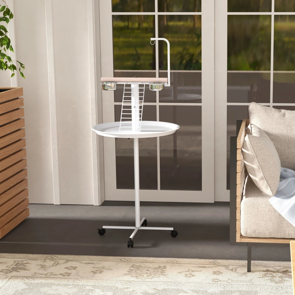 Mangiatoia per Uccelli con Ruote ¨C Minimal ¨C Bianco ?60x138 cm