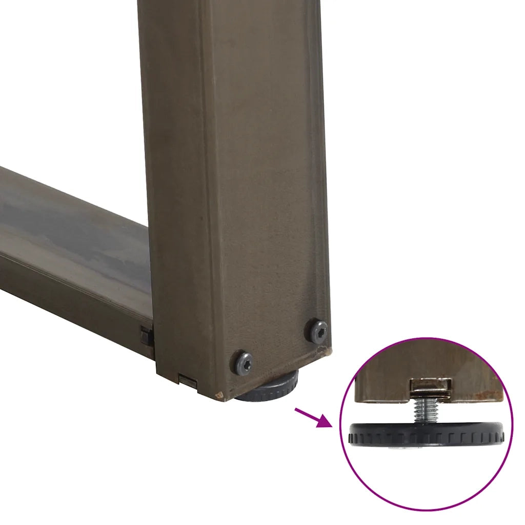 Gambe per Tavolino da Caffè a Forma di U 2 pz Acciaio Naturale 70x(42-43) cm Acciaio 4012775