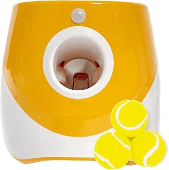 Lanciatore di palle per cani - Lanciatore di palle automatico - Lanciatore di palle automatico per cani - Lanciatore di palle - Bianco