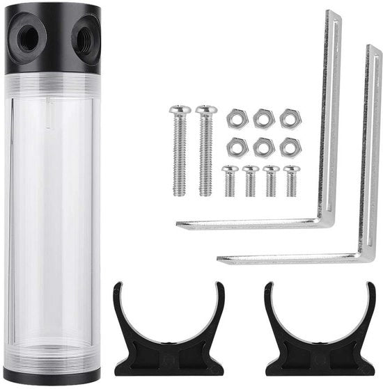 Serbatoio Acqua 190 mm - Kit di Raffreddamento Acqua - Reservoio Acqua - Supporto - Viti di Fissaggio in Plastica - Viti Inclusi