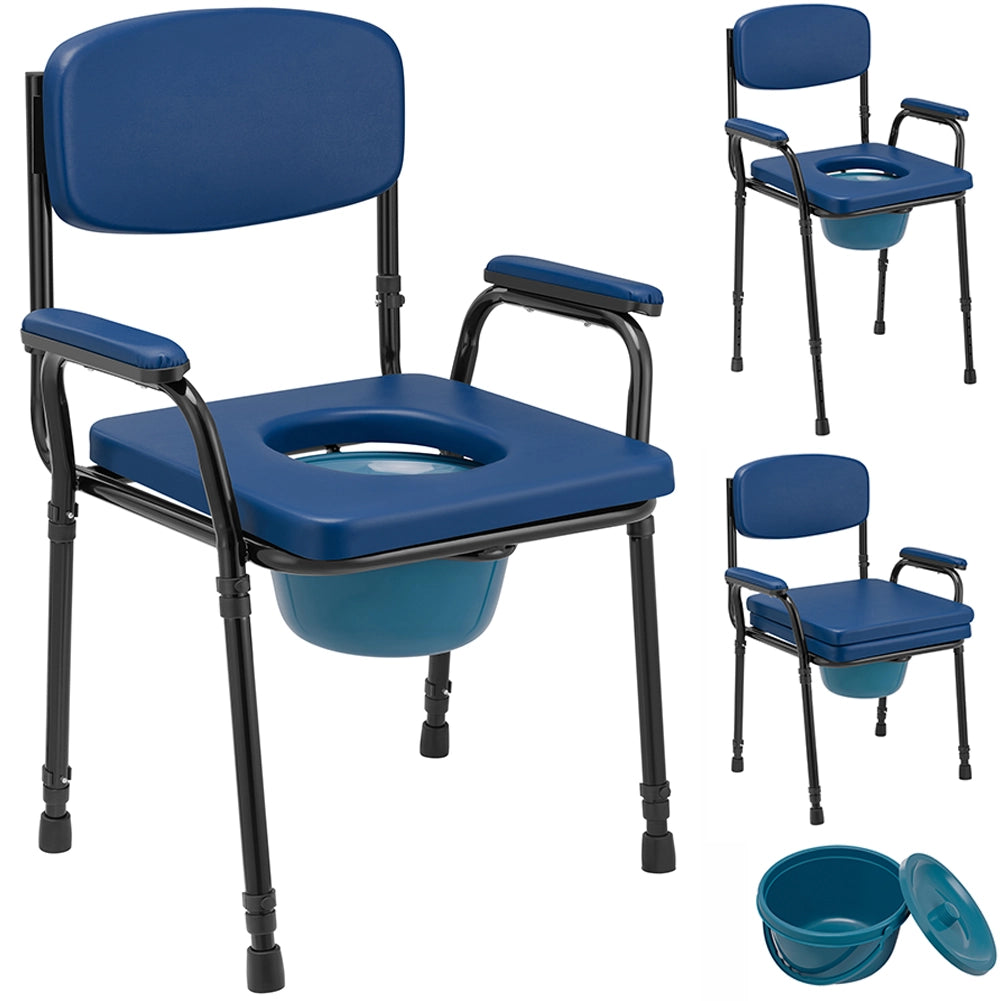 Sedia Wc per Anziani e Disabili Altezza Regolabile Vaso Rimovibile 57x49x84–99,5