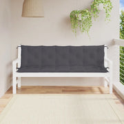 Cuscini Panca Giardino 2 pz-Set di 2 Cuscini per panchina da esterno Antracite 180x50x7cm Tessuto Oxford