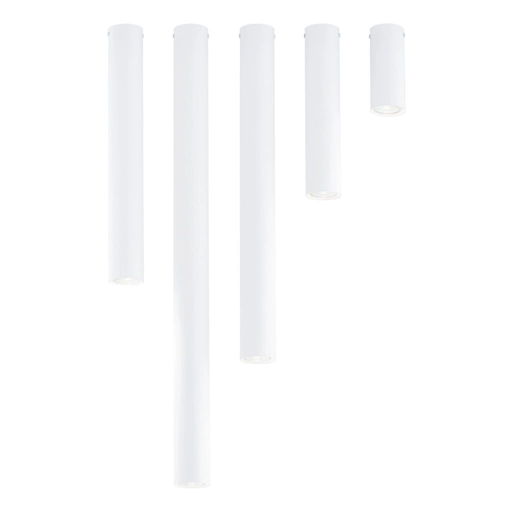 Plafoniera Moderna Faretto Marduk 1 Luce Acciaio Bianco 45 Cm