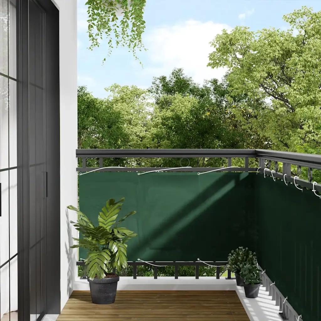Schermo da balcone | Paravento Balcone Verde Scuro 75x700 cm 100% Poliestere Oxford