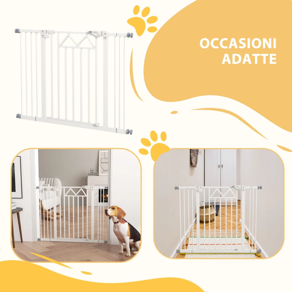 Cancelletto per Cani ¨C Minimal ¨C Bianco Acciaio 74-100x76 cm