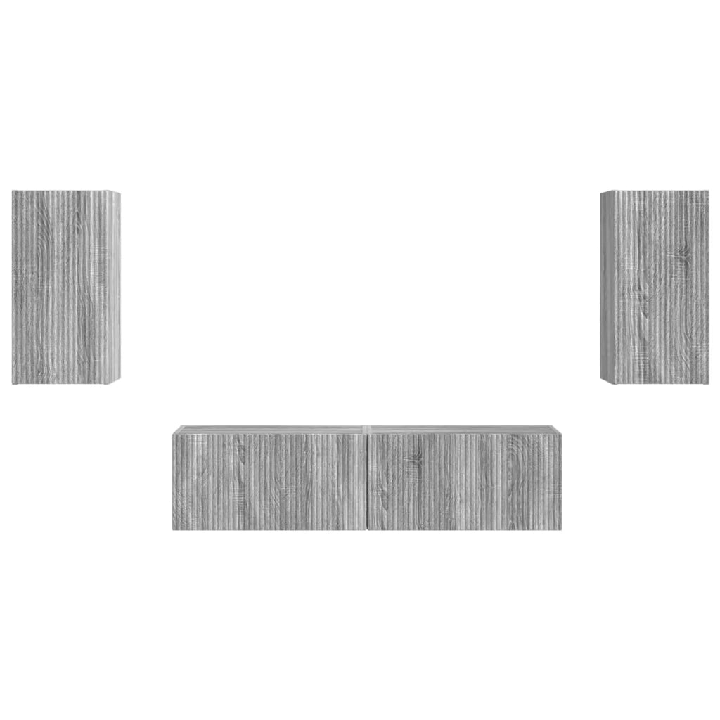Set mobile TV 4 pcs Grigio Sonoma Legno multistrato 3409156