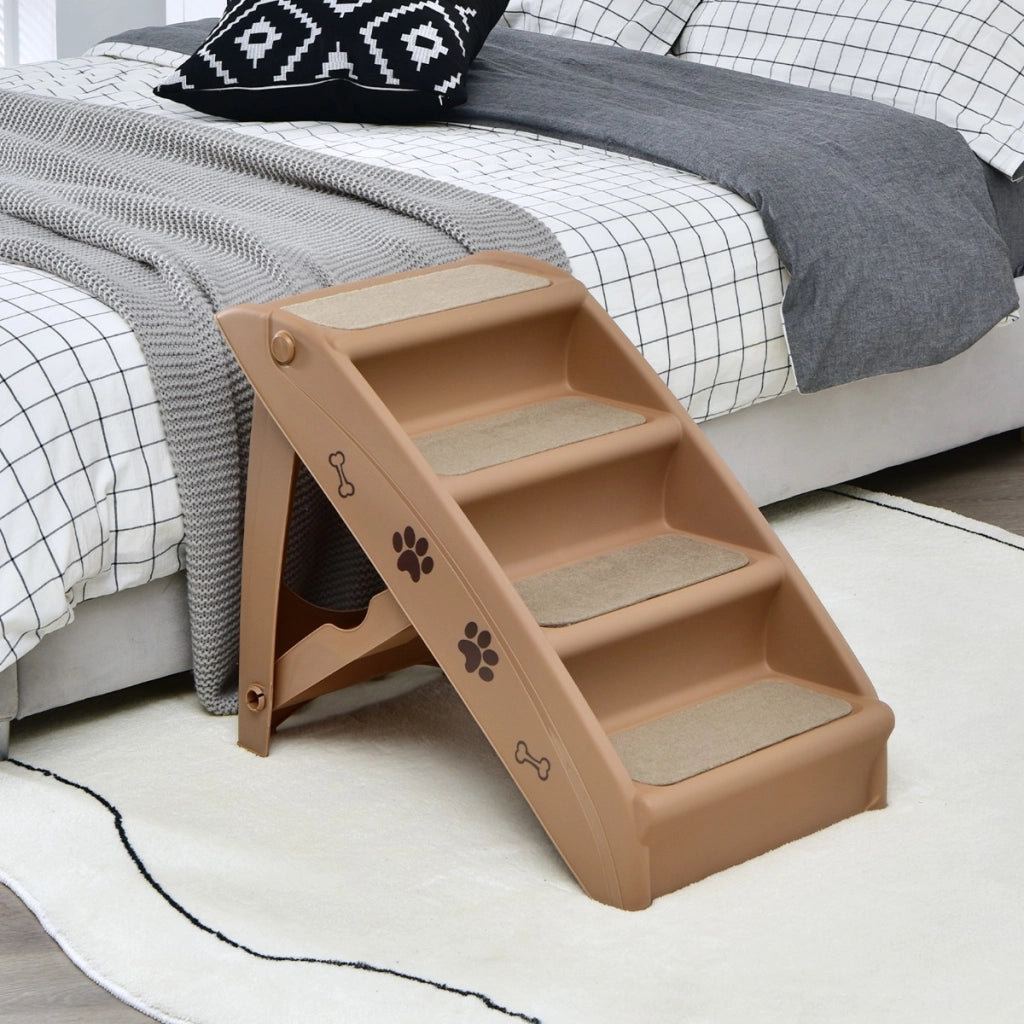 Scaletta di plastica pieghevole per animali, Scala di plastica con 4 gradini per interno ed esterno Caff¨¨-Giochi e accessori per cani