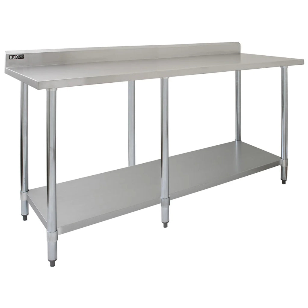 Tavolo in acciaio Inox da Cucina Commerciale Piano Cucina Ristorante - 210 cm