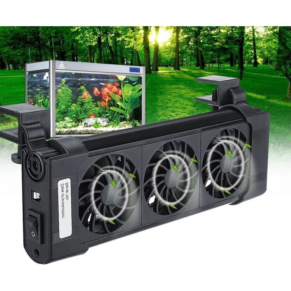 Trade Shop - Tripla Ventola Di Raffreddamento Per Acquario 3 Ventole 12 Volt 0.5a 50mm Fs-603 -