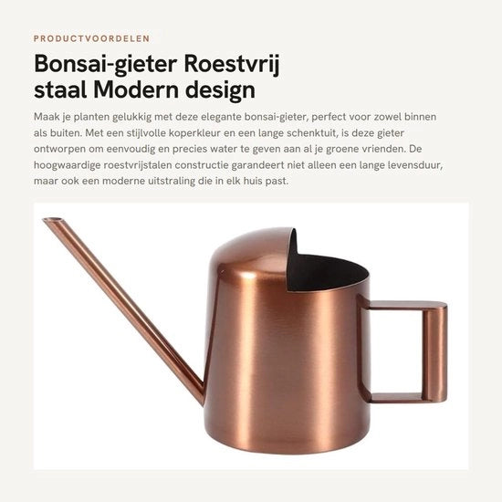 Annaffiante per Bonsai 300 ml - Acciaio Inossidabile - Tappo a Chiave Lungo - Per Uso Esterno/Interno - Facile da Chiudere - Luccicante e Corrosione Resistente - Contenitore di Misura per Annaffiature