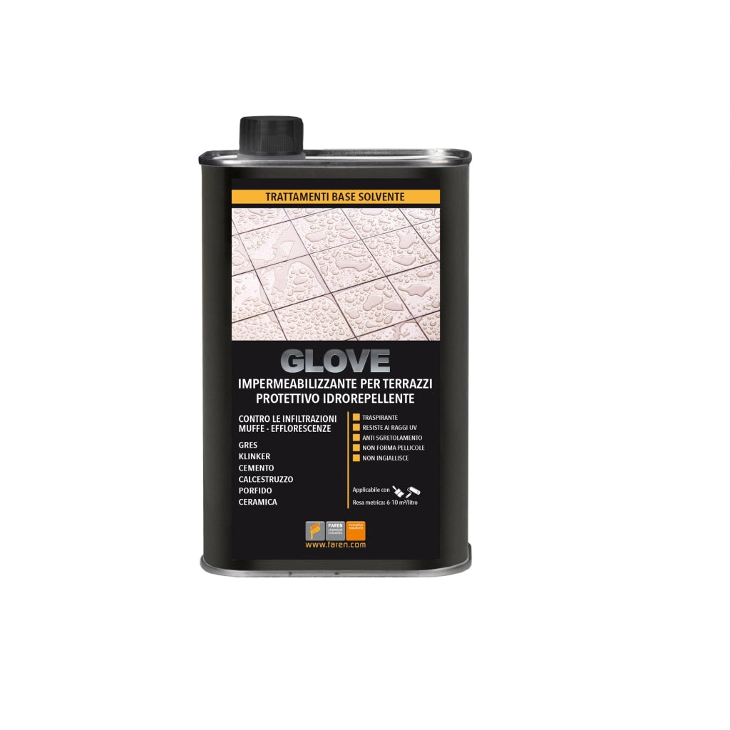 GLOVE impermeabilizzante per terrazzi a base solvente protettivo idrorepellente protegge dalle infiltrazioni muffe 1 LT
