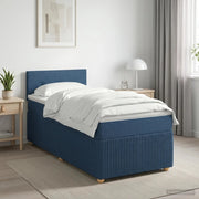 Letto box spring con materasso Blu 90 x 190 cm Tessuto 3451362