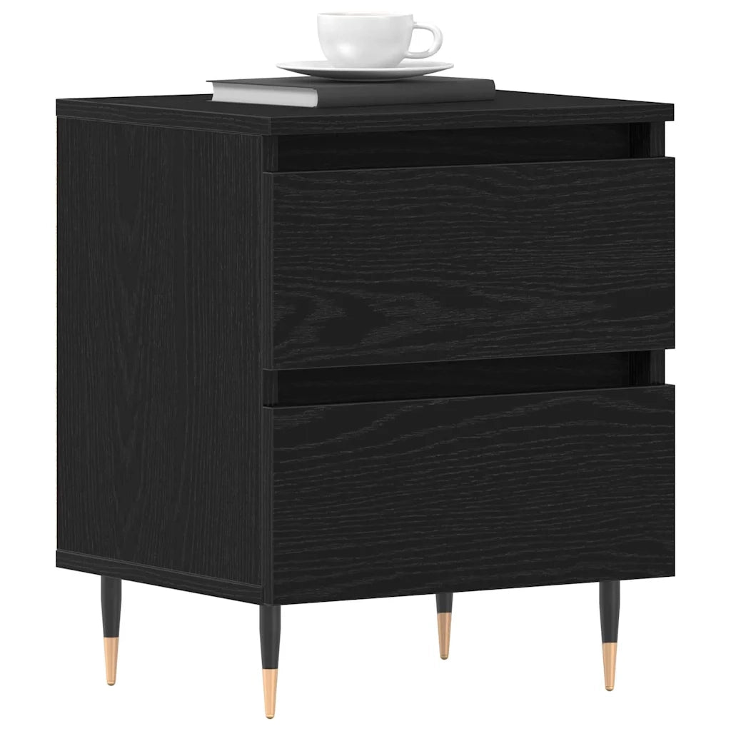 Armadio da Notte con cassetto 2 pcs Rovere Nero 40 x 35 x 50 cm 863467