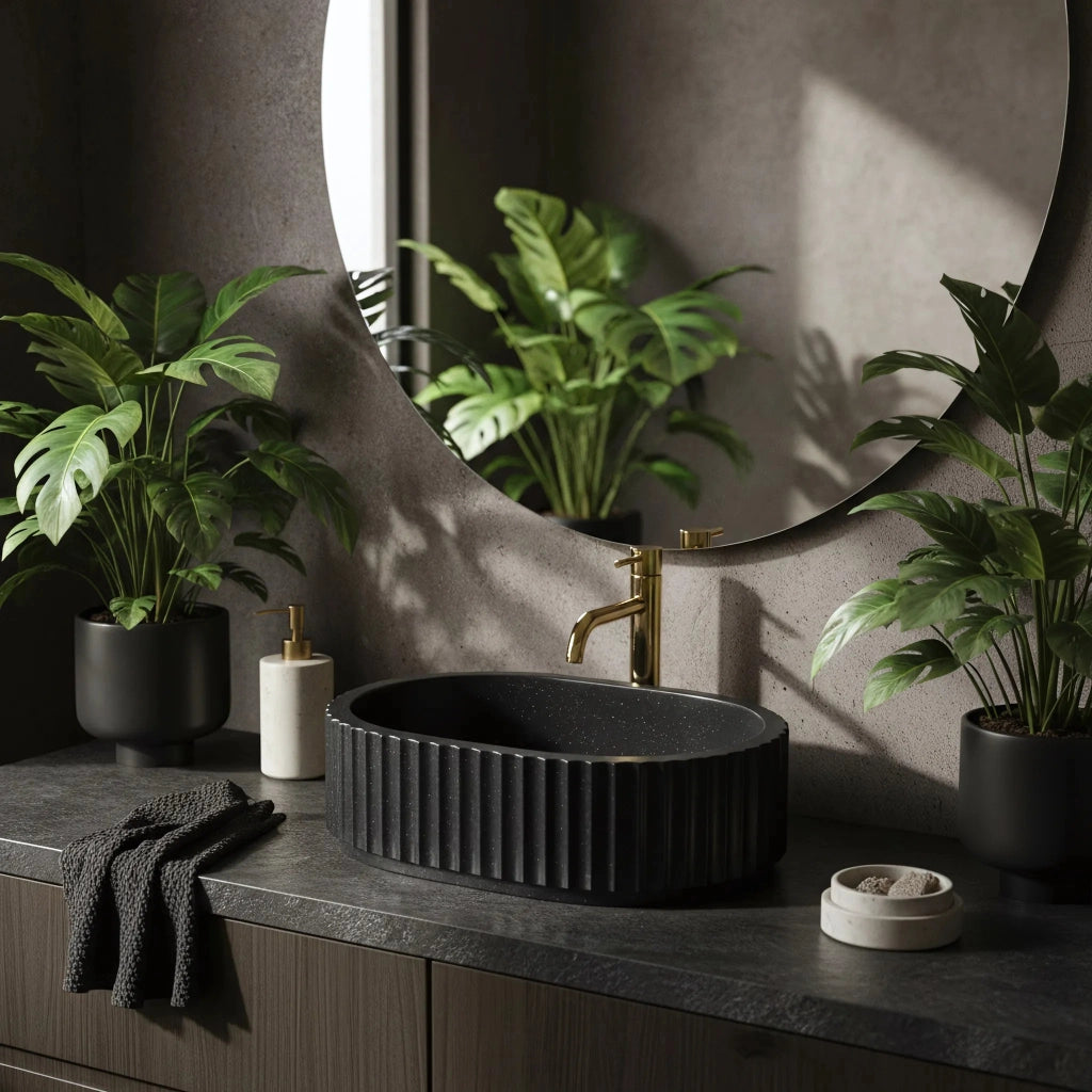 Lavabo Da Appoggio Rea Margaret Black