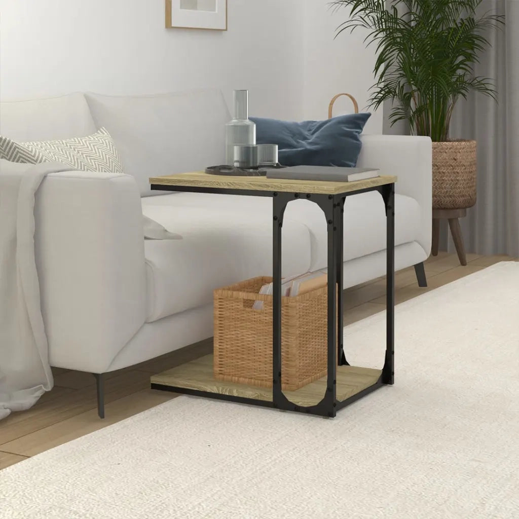 Tavolino-Tavolino da soggiorno-Tavolo Rovere Sonoma 50x35x52 cm in Legno Multistrato