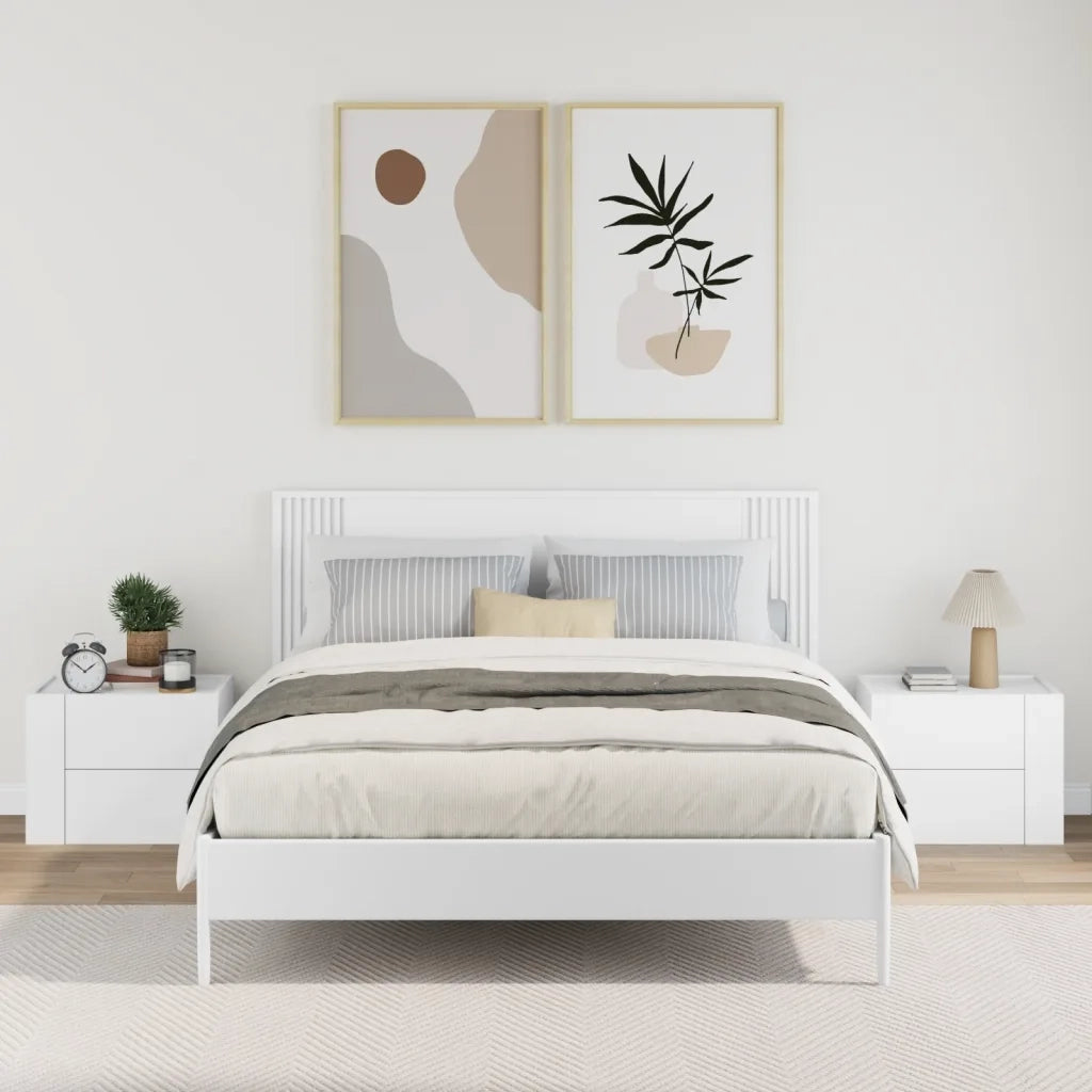 Comodini a Muro 2 pz Bianchi 45x30x35 cm 848326