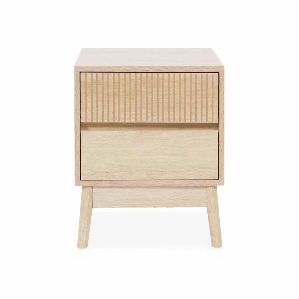 Comodino con 2 cassetti, marrone chiaro