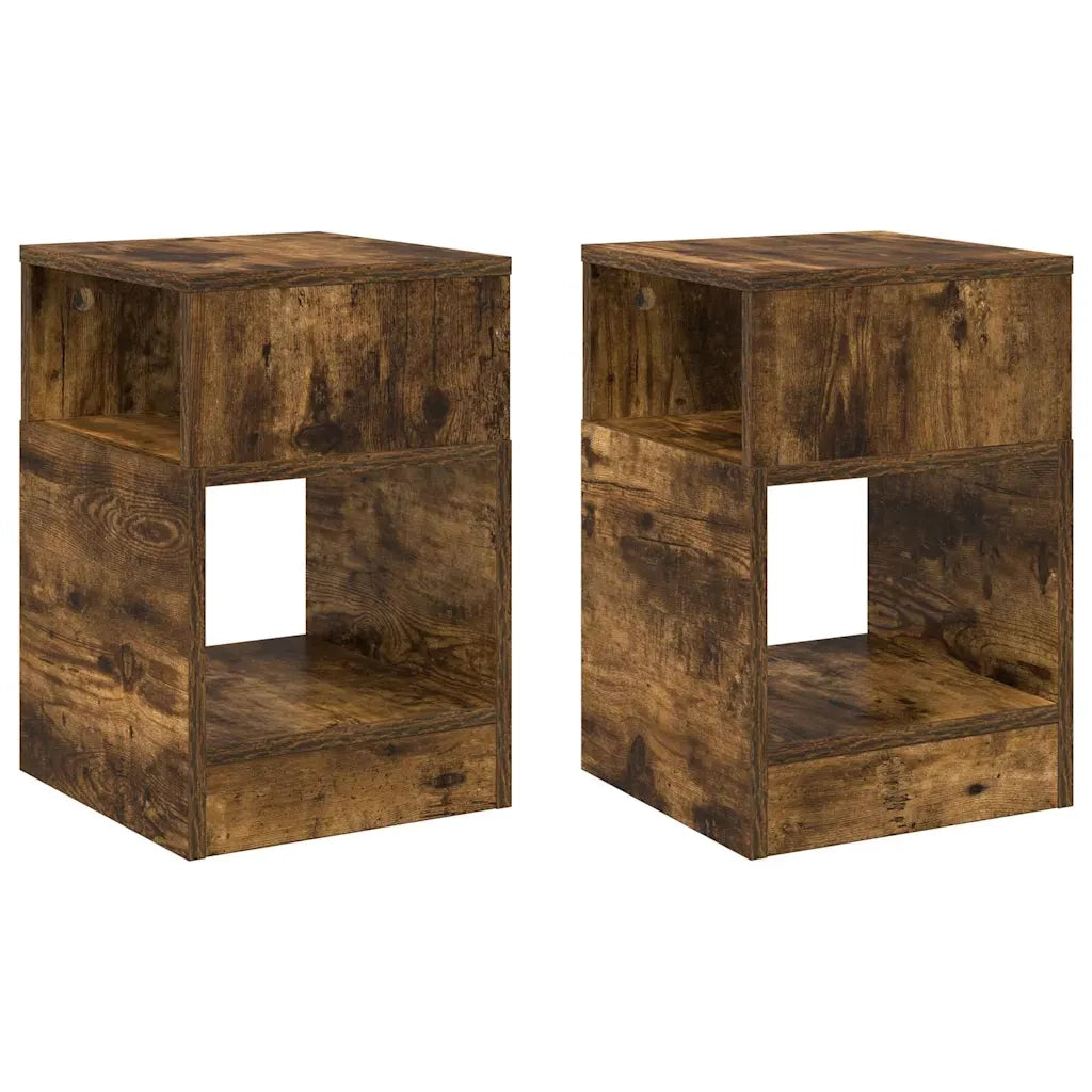 Tavolino 2 pcs Rovere fumé 30,5 x 30 x 45 cm Legno multistrato 890905