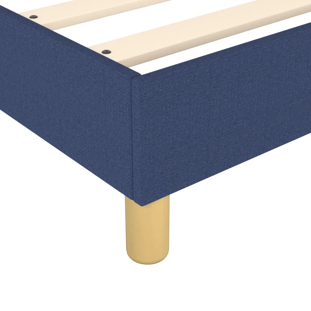 Letto singolo | Letto per adulti | Giroletto a Molle con Materasso Blu 90x190 cm in Tessuto
