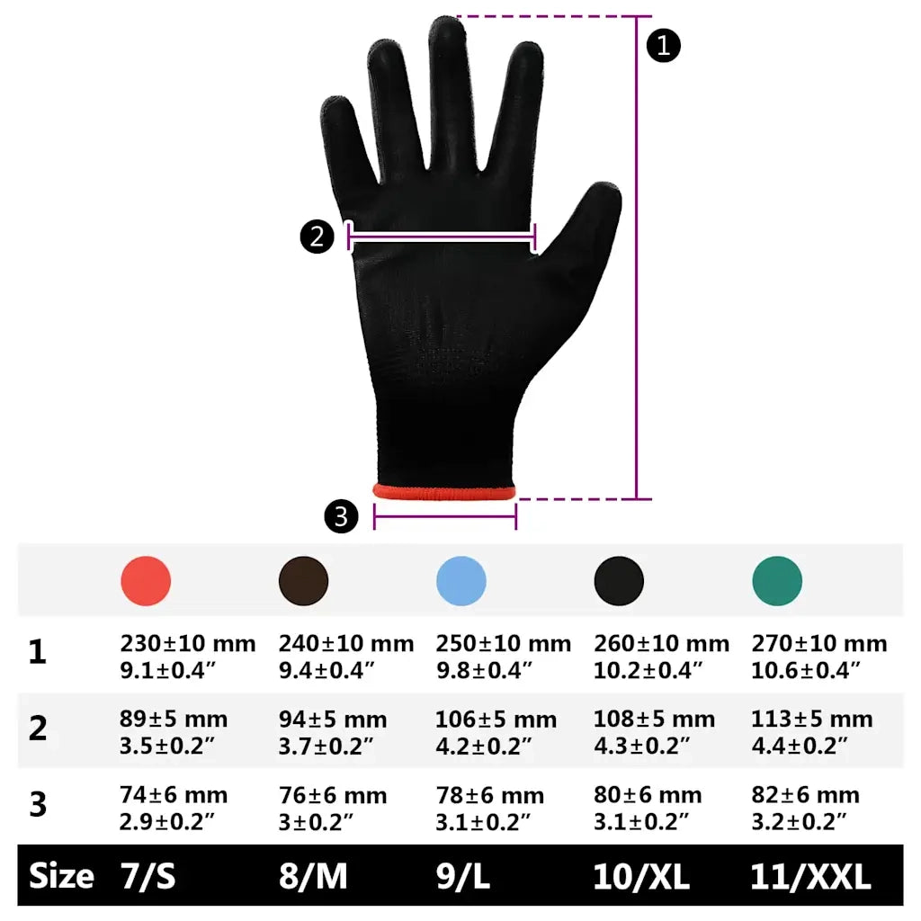 Guanti da Lavoro 24 pz Nero 7 / S Poliestere CFW2977373