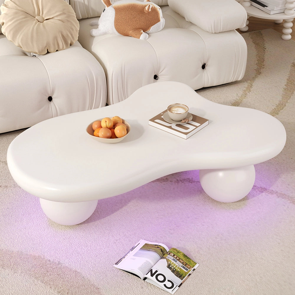 Tavolino-Xylo-Bianco Cloud LED 16 colori design nuage